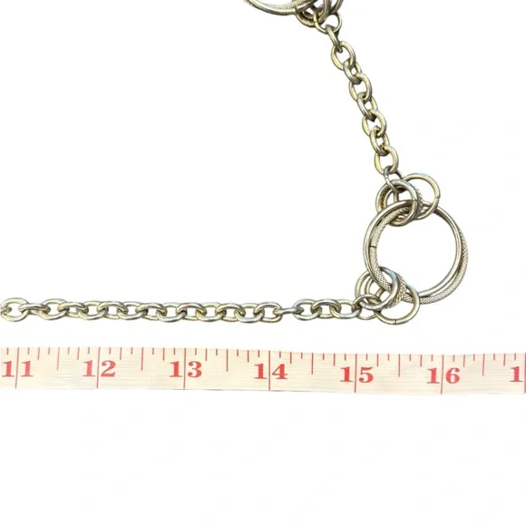 Express Silver Tone Waist Belt Adjustable To 38” MED Double Circles Boho Western - Picture 9 of 15